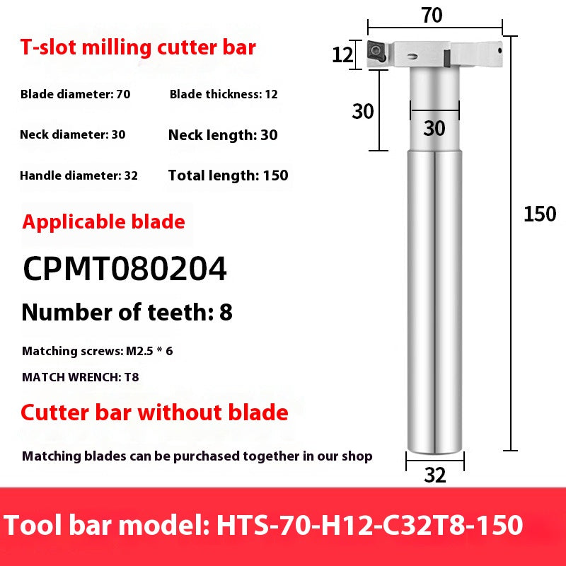 2065-T-slot milling cutter rod CNC slotting HTS three-edged machining center numerical control T-slot milling cutter rod thickness 6 8 10 12 Shandong Denso Pricision Tools Co.,Ltd.